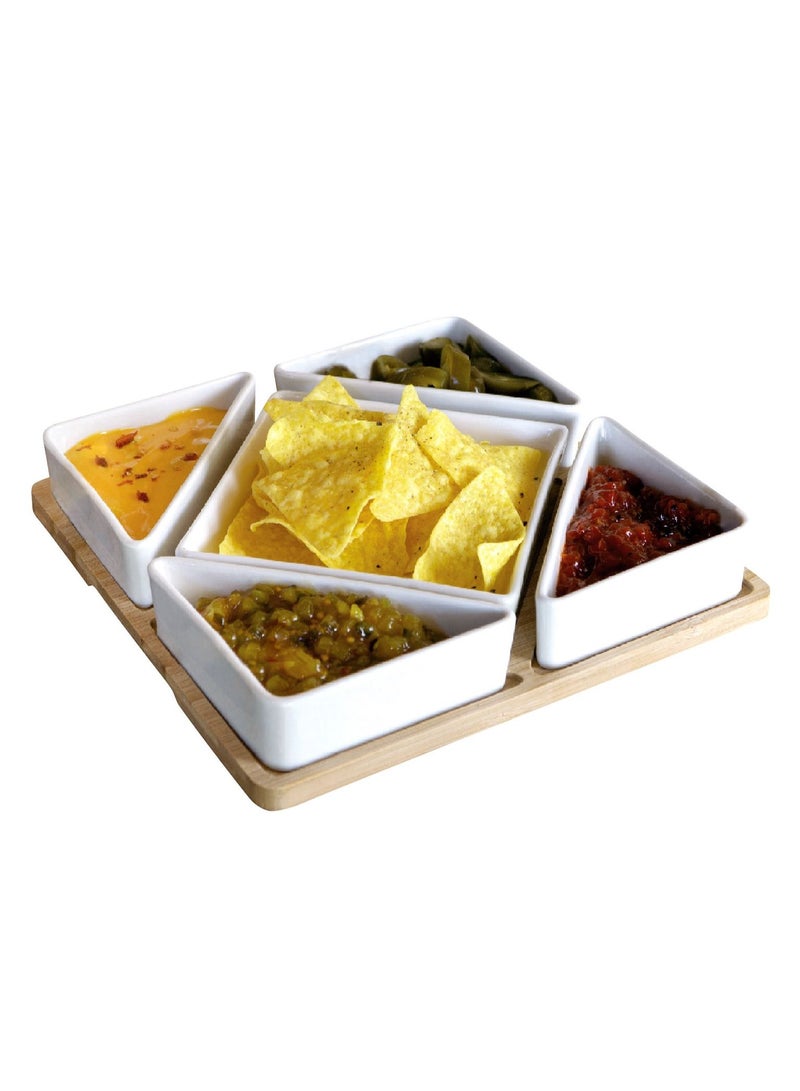 Cuisine Art طقم تقديم بامبو من كوزين آرت مع 5 سلطانيات - Image 2