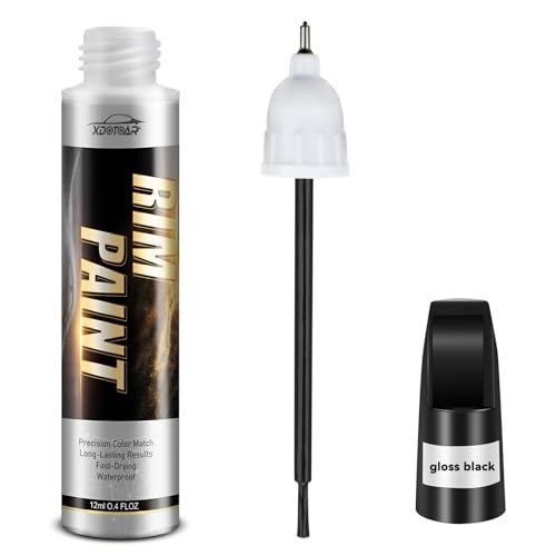 xdotoar Matte Black Rim Touch Up Paint, Efficient Wheel Paint Pen for Metal, Also Match Flat Black, Quick and Easy Repair Curb Rash, Car, Faucet and More, Universal and Color Accurate, Long lasting - Image 1
