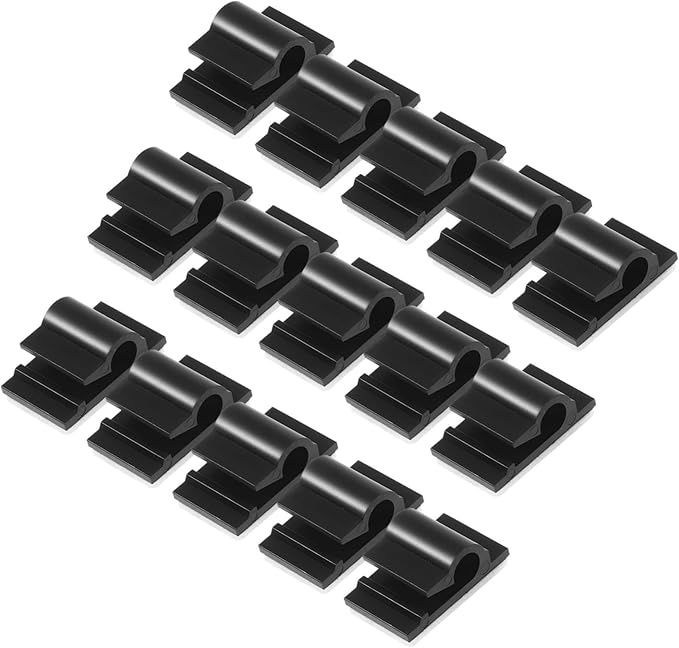 Self Adhesive Wire Cable Clips 200pcs Easy Install Cable Management Clamps Black - Image 1