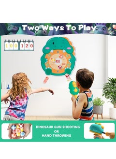 Hanayo Kids Dinosaur Dart Board Gun Shooting Toy Target Game with 6 Sticky Balls Indoor Outdoor Competitive Games Birthday Gifts For Children  - Image 3