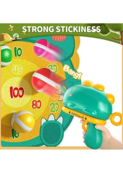 Hanayo Kids Dinosaur Dart Board Gun Shooting Toy Target Game with 6 Sticky Balls Indoor Outdoor Competitive Games Birthday Gifts For Children  - Image 2