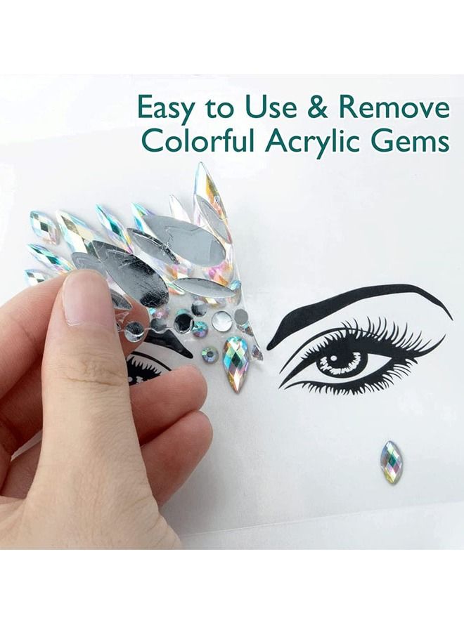 Self-adhesive crystal face tattoo stickers for face decoration for parties and events - Image 4