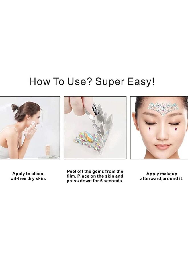 Self-adhesive crystal face tattoo stickers for face decoration for parties and events - Image 5