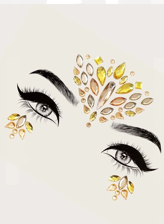 Self-adhesive crystal face tattoo stickers for face decoration for parties and events - Image 2