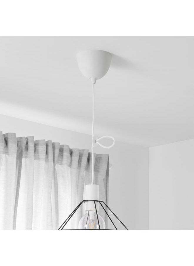 Generic - Cord set, white textile, 1.8 m - Image 1
