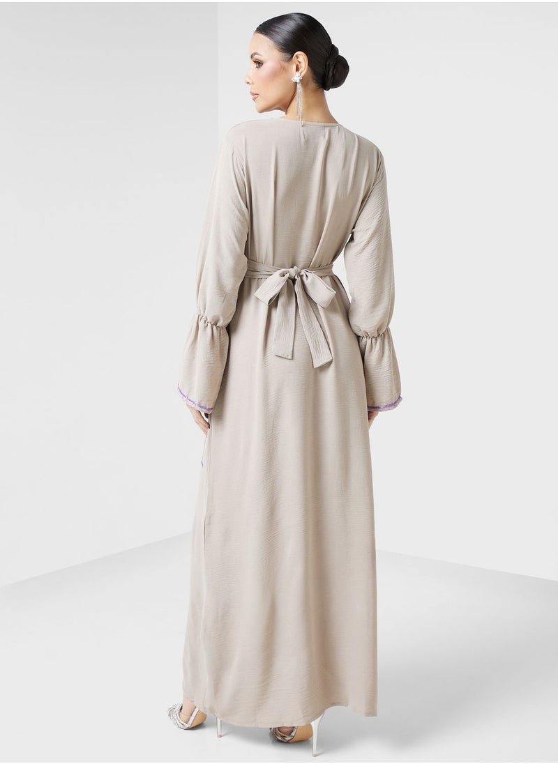 hayas closet - Embellished Belted Jalabiya - Image 1