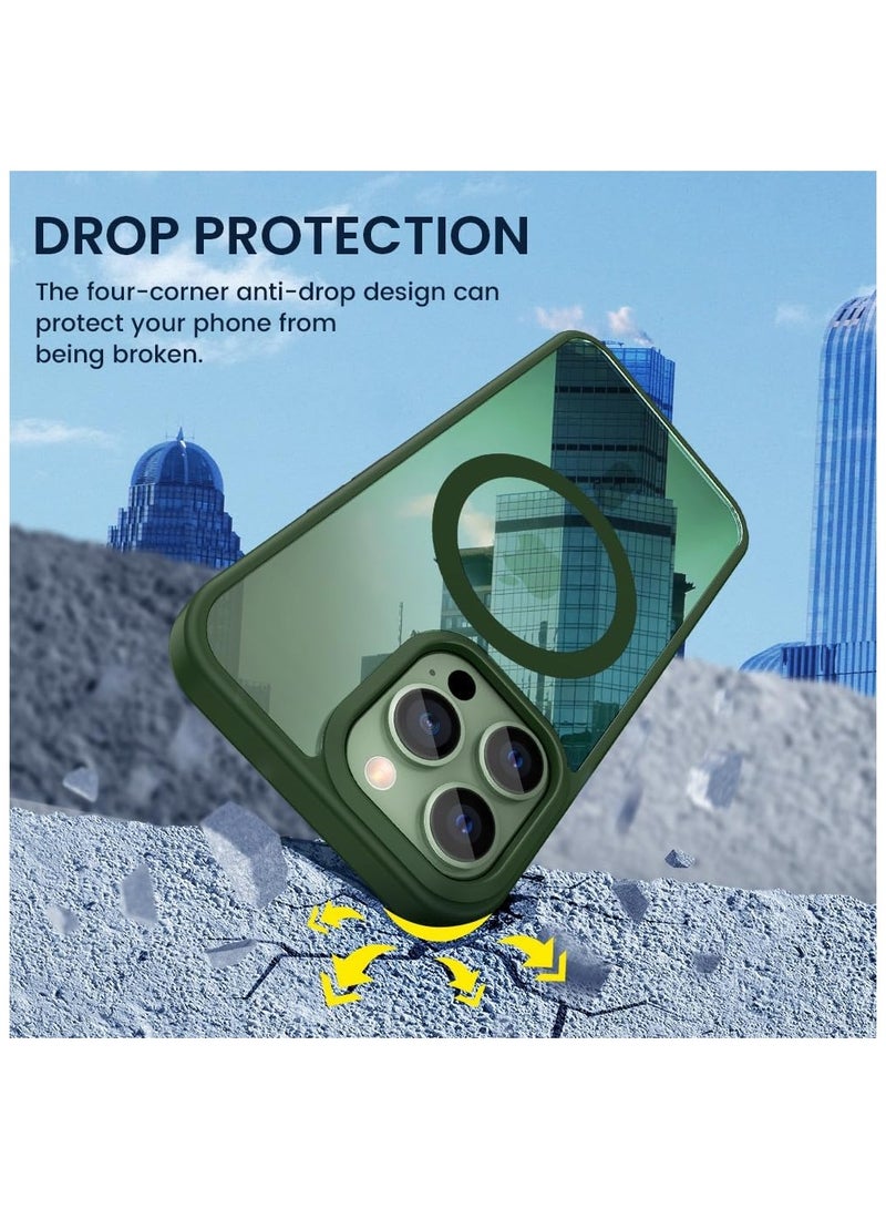 أكاليكس حافظة مغناطيسية لهاتف iPhone 11 Pro Max، متوافقة مع MagSafe، غطاء فاخر مطلي، حافظة هاتف شفافة ناعمة من مادة TPU مقاومة للصدمات، (أخضر) - Image 4