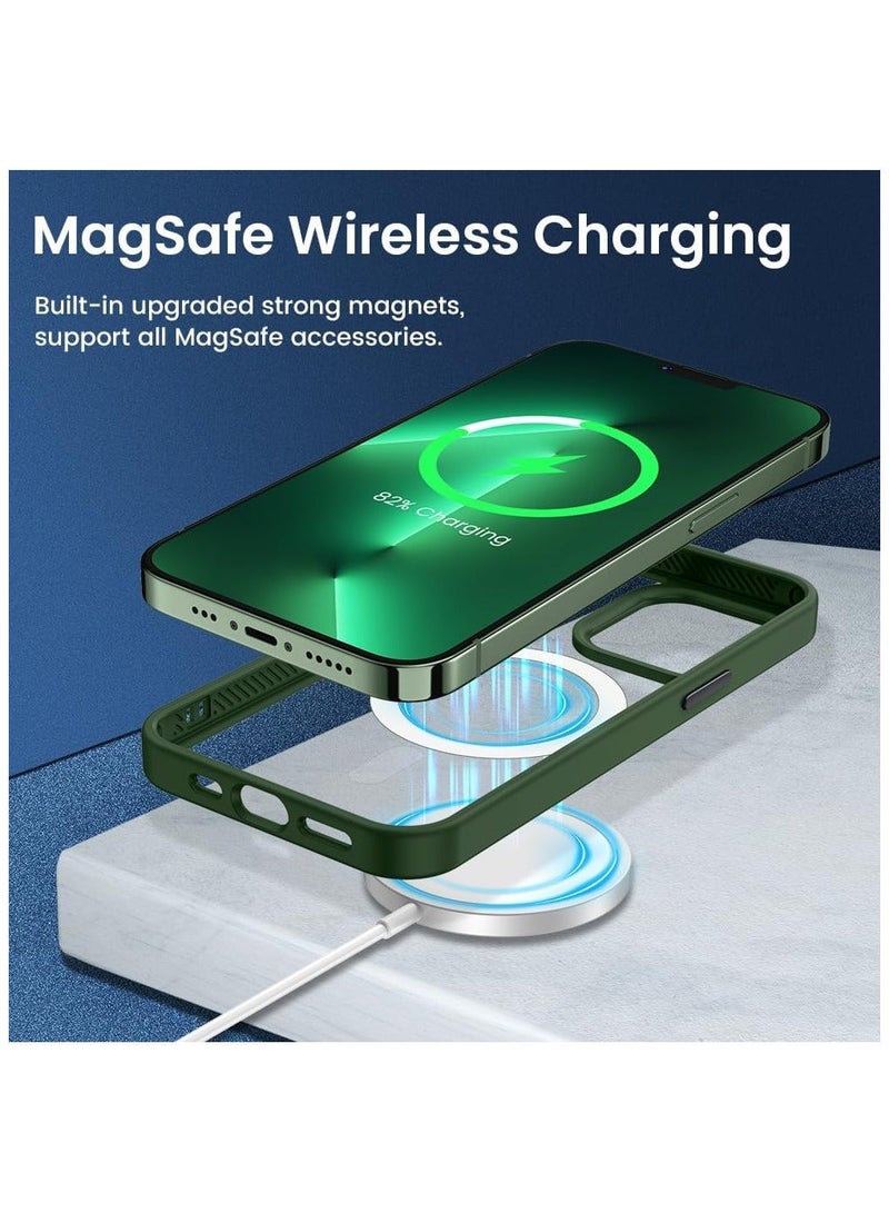 أكاليكس حافظة مغناطيسية لهاتف iPhone 11 Pro Max، متوافقة مع MagSafe، غطاء فاخر مطلي، حافظة هاتف شفافة ناعمة من مادة TPU مقاومة للصدمات، (أخضر) - Image 4