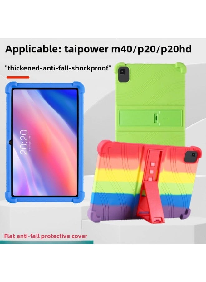 Generic - Applicable Taiwan Electric M40 Tablet Protective Case ALA007 10.1-inch Drop-resistant Silicone Protective Case With Stand Full Covered Edge-Color:Orange - Image 1