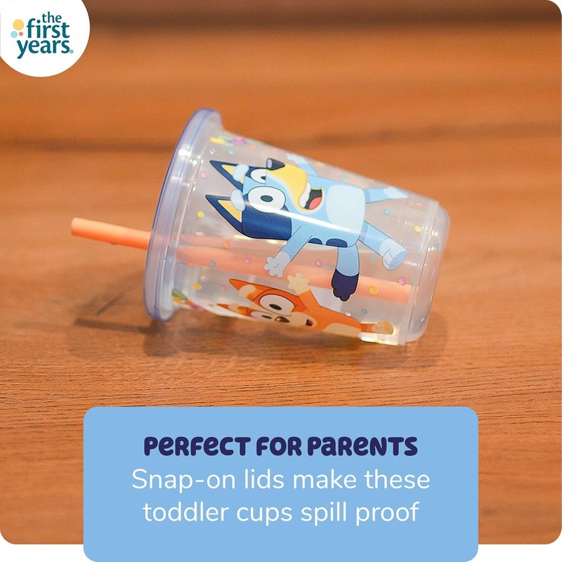 The First Years Bluey Take & Toss Toddler Straw Cups Party Pack - Image 3