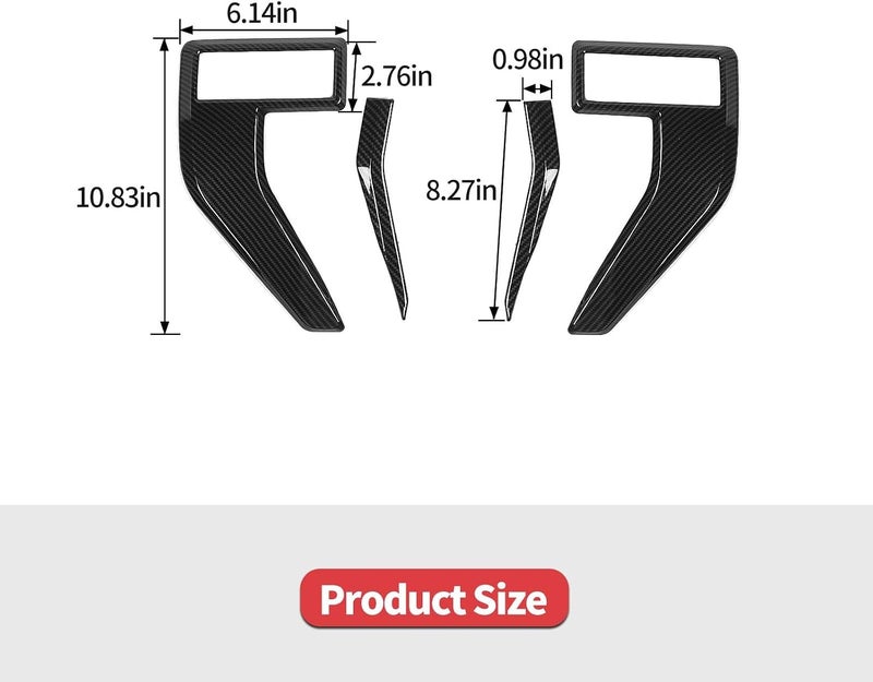 Jimen Fit for Ford F150 2021-2024, 4PCS Fender Side Vent Badge Emblem Cover Trim (Carbon Fiber) - Image 3