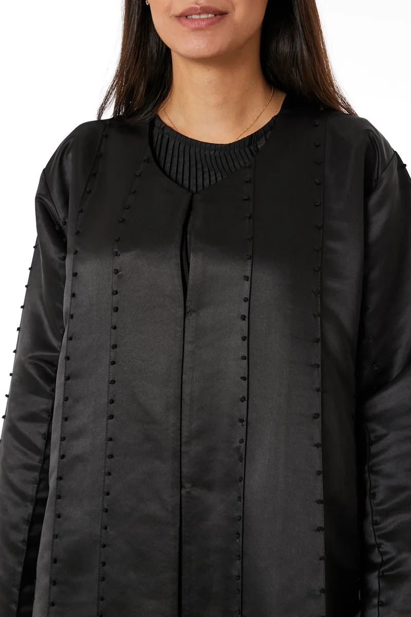 Moistreet  Satin Round Neck Abaya for Women | Best Price UAE