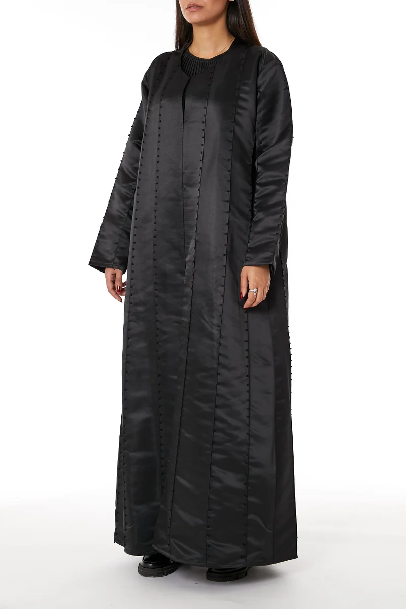 Moistreet  Satin Round Neck Abaya for Women | Best Price UAE