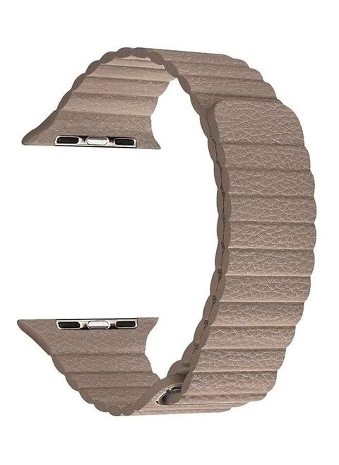 Adjustable Magnetic Closure Loop Band For Apple Watch 42millimeter Brown