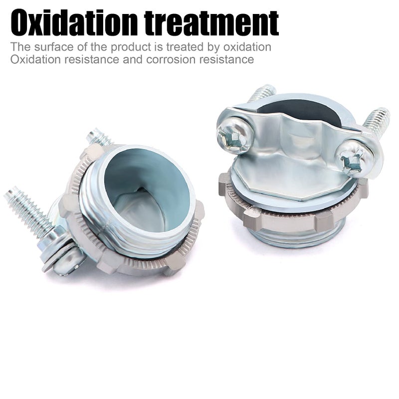Fuzbaxy 10Pcs 3/4Inch Clamp Type Cable Connectors For Metallic Conduit Protect Cables Silver - Image 4
