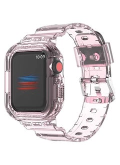 Band For Apple Watch Ultra 49mm Armor Integrated TPU Watch Band Transparent Pink