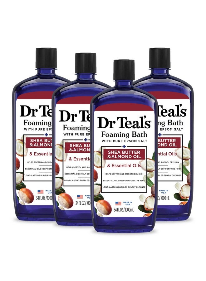 Dr Teal's Foaming Bath With Pure Epsom Salt Shea Butter & Almond 34 Fl Oz (Pack Of 4) (Packaging May Vary) - Image 1