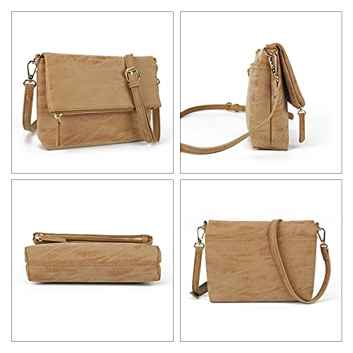 Gladdon Small Crossbody bags for Women Cross body Purse Shoulder Bag Light Brown - Image 2