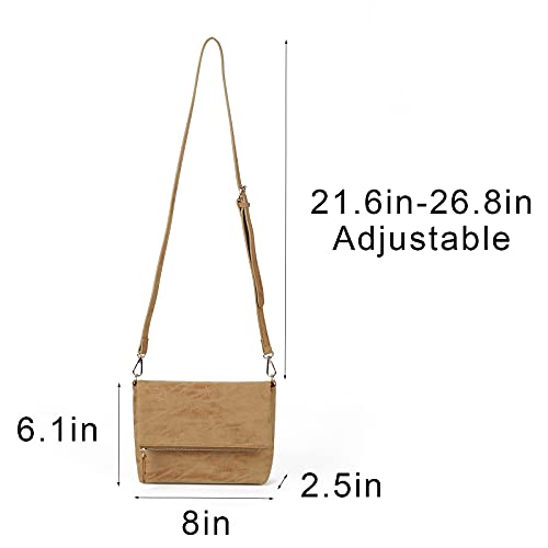 Gladdon Small Crossbody bags for Women Cross body Purse Shoulder Bag Light Brown - Image 5