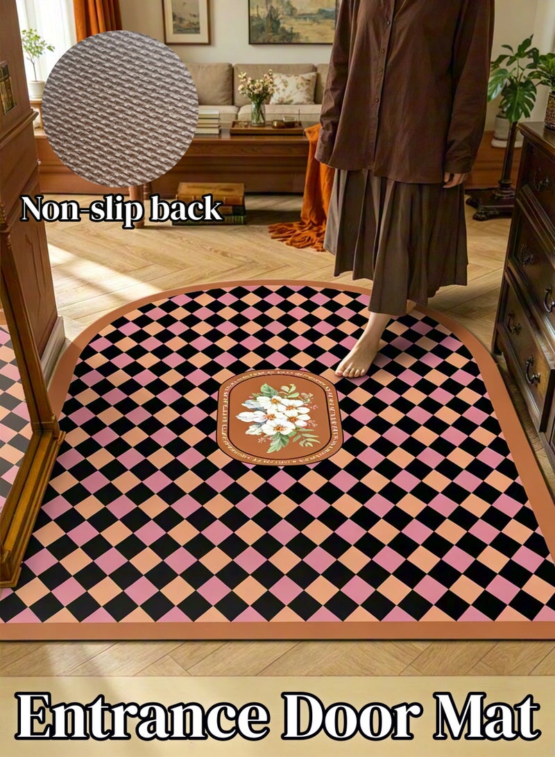 Aimayapet Door Mat Welcome Door Mat Carpet Non-Slip Doormat Bathroom Rug Pad Stain-resistant Floor Mat Entryway Rug Front Door Mat Rubber Backing Waterproof Entrance Home Floor Mat Semi-Circular Doormat for Kitchen, Office, Home - Image 1