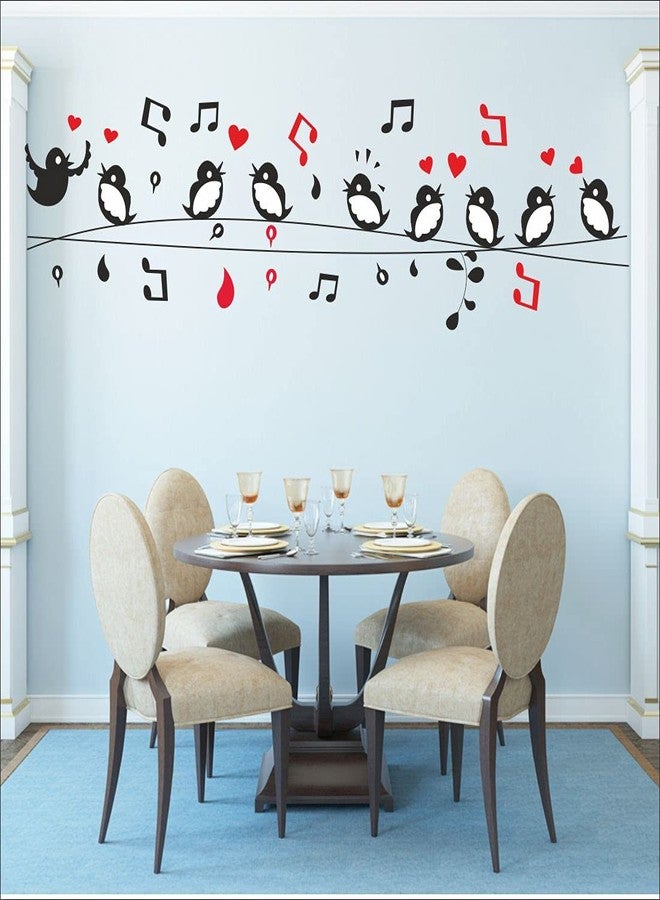DSticker Wall Sticker for Home PVC Vinyl Stickers Music Bird Size 152 x 43 Wall Stickers for Kid (Pack of - 1) - Image 1