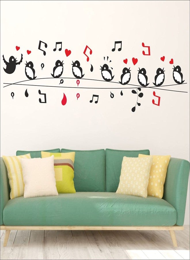 DSticker Wall Sticker for Home PVC Vinyl Stickers Music Bird Size 152 x 43 Wall Stickers for Kid (Pack of - 1) - Image 3