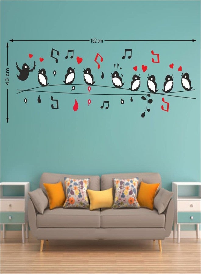 DSticker Wall Sticker for Home PVC Vinyl Stickers Music Bird Size 152 x 43 Wall Stickers for Kid (Pack of - 1) - Image 2