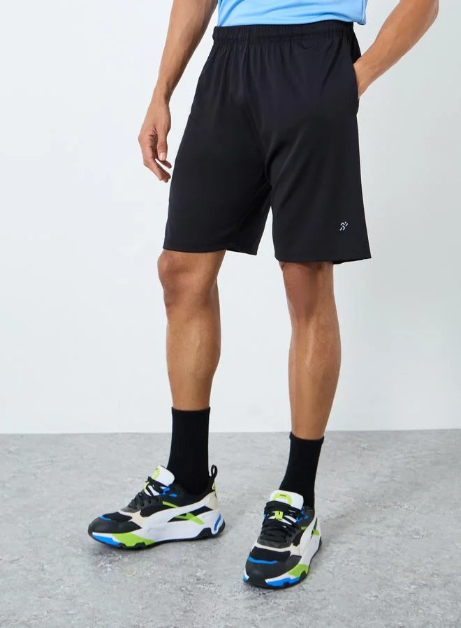 Styli  Styli Textured T-Shirt and Shorts Sports Fitness Set for Men | Best Price UAE