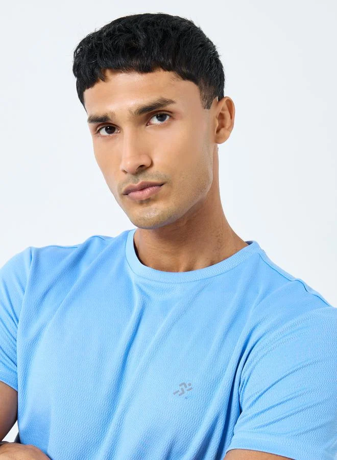 Styli  Styli Textured T-Shirt and Shorts Sports Fitness Set for Men | Best Price UAE