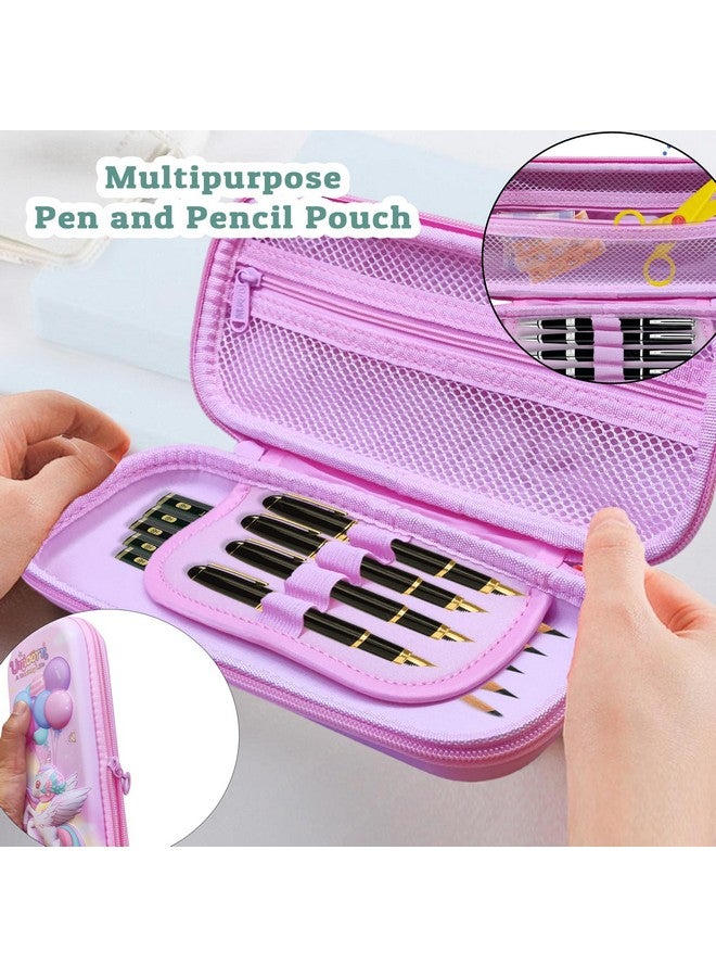 فنبلاست حقائب أقلام فن بلاست الأنيقة للبنات، حقيبة يونيكورن للبنات، حافظة أقلام للبنات، حقائب أقلام - حقائب أقلام للأطفال، صندوق أقلام للبنات، حافظة أقلام للبنات (لون عشوائي) - Image 4