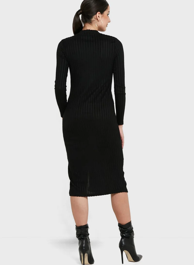 VERO MODA Ribbed Slit Dress