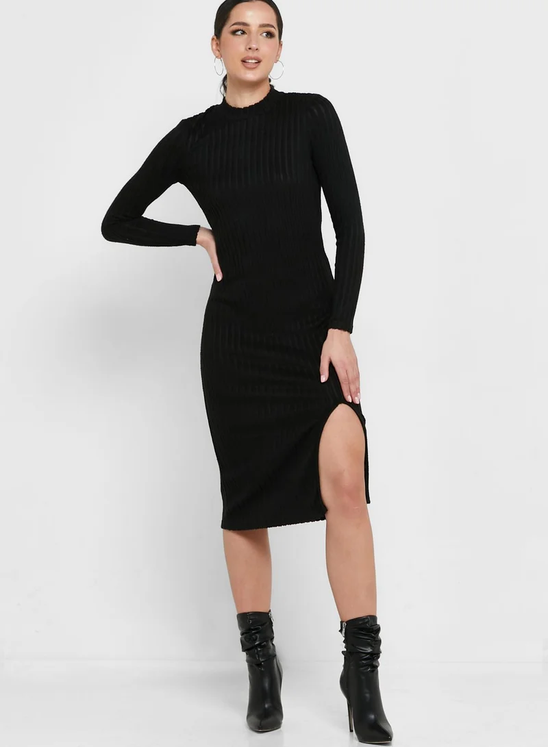 VERO MODA Ribbed Slit Dress