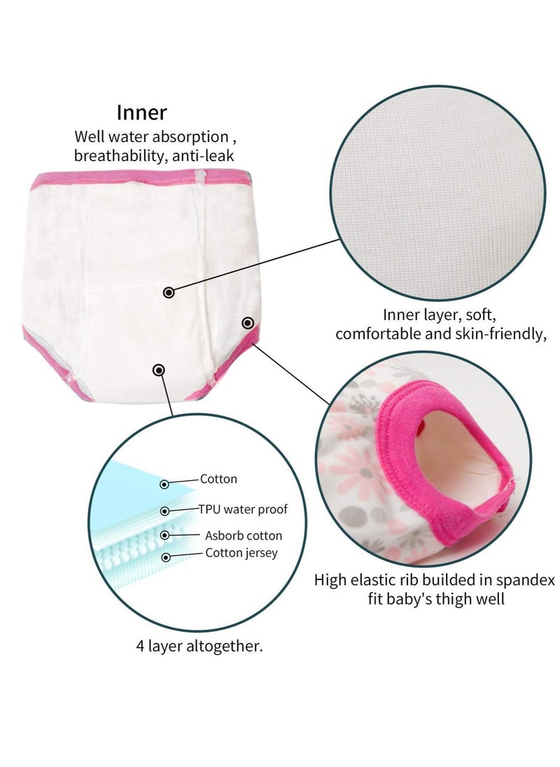 Gonice - Training Underwear For Girls 4 PCS Potty Training Underwear For Girls Potty Training Underwear Girls Training Underwear Toddler Training - Image 1