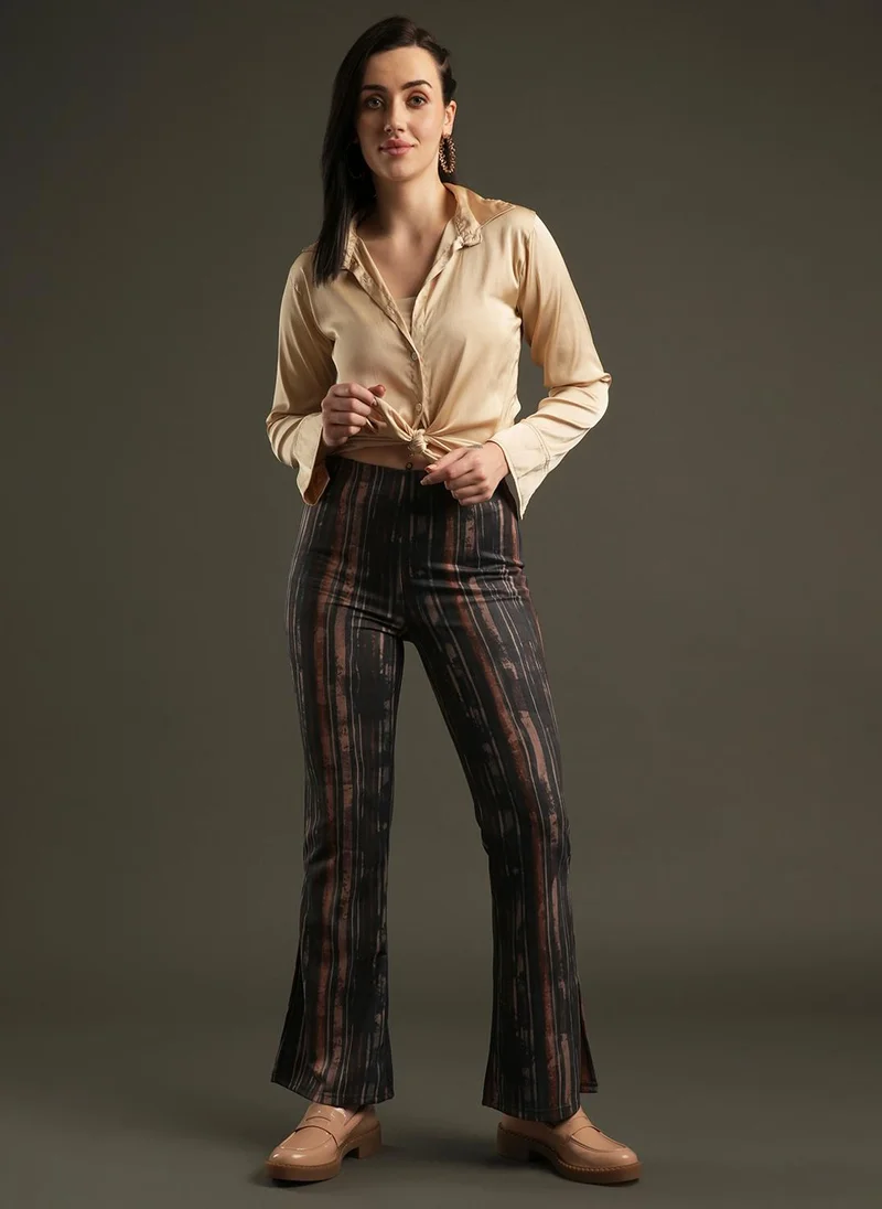 جلو باص جلوبس تريجينجز نسائي مطبوع بقصة ضيقة وخصر متوسط