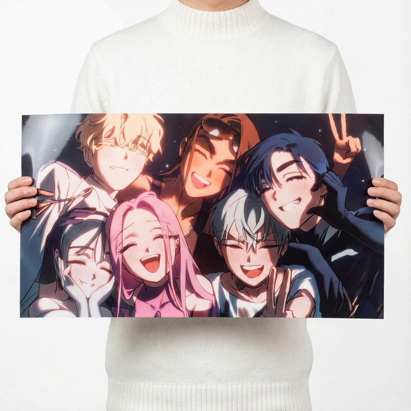 YJacuing Alien Stage Karmic Angel Series PVC Wall Poster, Officially Licensed Anime ALNST Merch, 22.4" x 12.6", Limited Edition (All Members) - Image 3