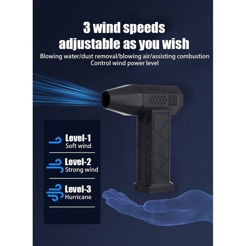Professional Turbo Leaf Blower | 130,000 RPM Airflow | Long-lasting 8000 mAh Battery & Fast Charging | Powerful Brushless Motor for Garden, Patio & Terrace - Image 3