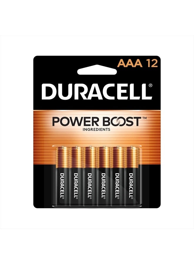 Duracell Coppertop AAA Batteries with Power Boost Ingredients, 12 Count Pack Triple A Battery with Long-lasting Power, Alkaline AAA Battery for Household and Office Devices - Image 1