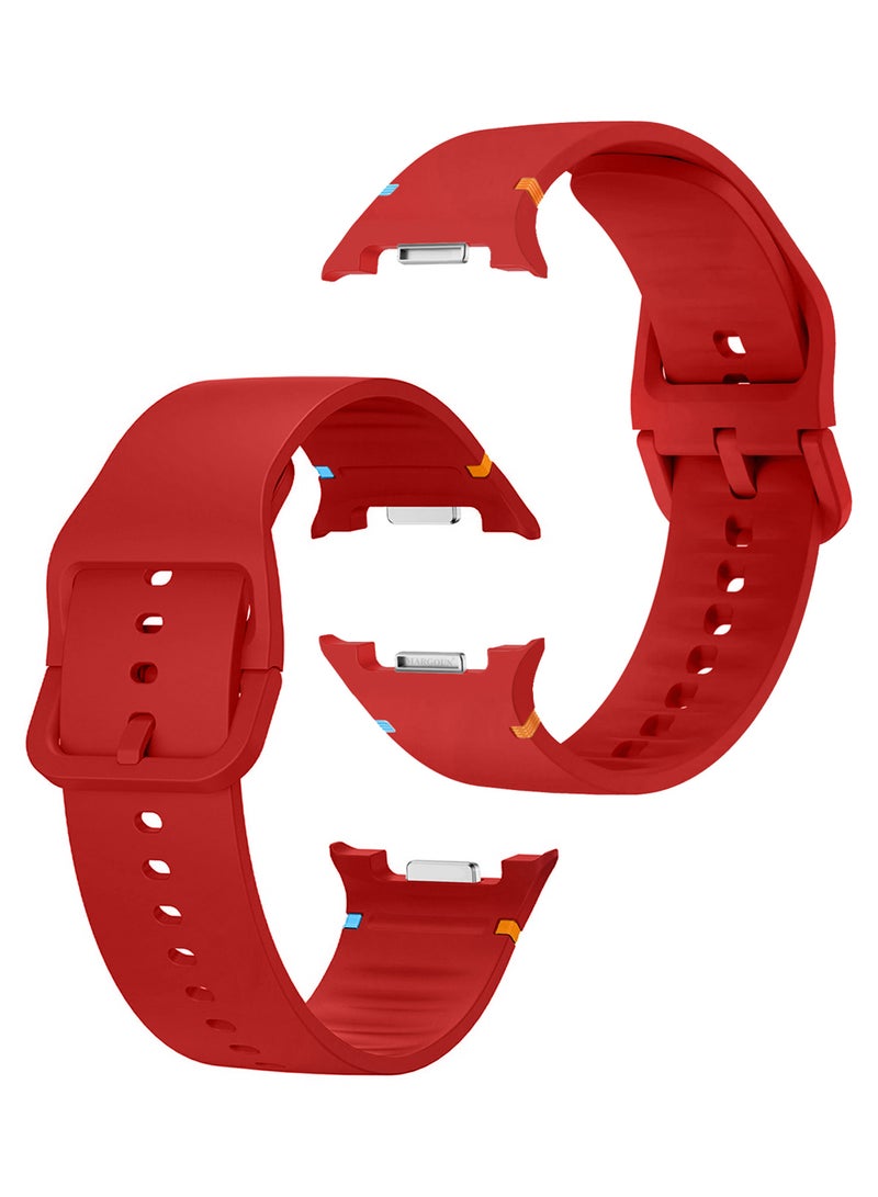 CATANES Sport Band for Galaxy Watch 8 40mm 44mm and Watch 8 Classic 46mm, Silicone Replacement Strap, M/L Size - Red - Image 1