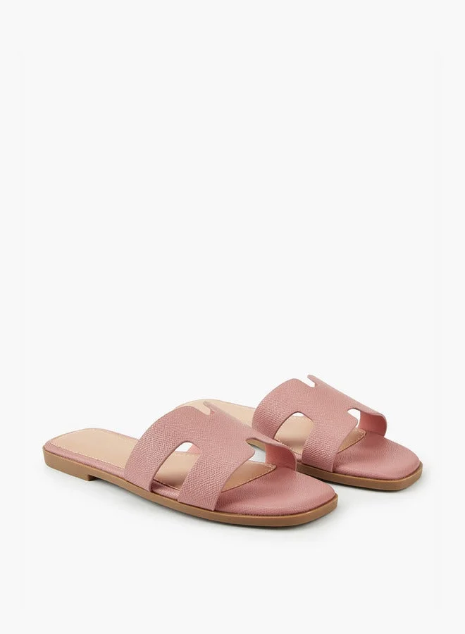 Flora Bella By Shoexpress Solid Slip-On Flat Sandals