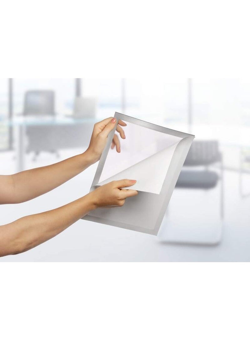 Durable A2 Magnetic Poster Sign Holder Frame, Silver, Adhesive Anti-Glare UV-Resistant for Walls/Glass, Portrait/Landscape - Image 4