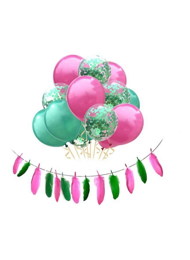Sharpdo 16-Piece Party Decoration Balloons With Feather Banner - Image 1