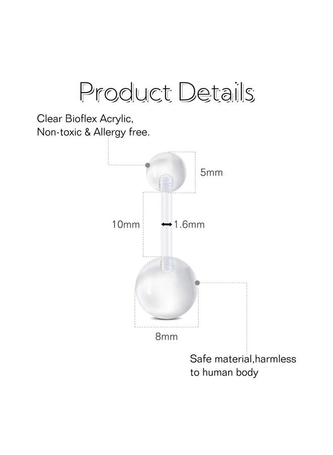 FECTAS Plastic Belly Button Rings Navel Rings for Maternity Pregnancy Sport Pregnant Women Flexible Clear Belly Piercing Retainers 10mm - Image 2