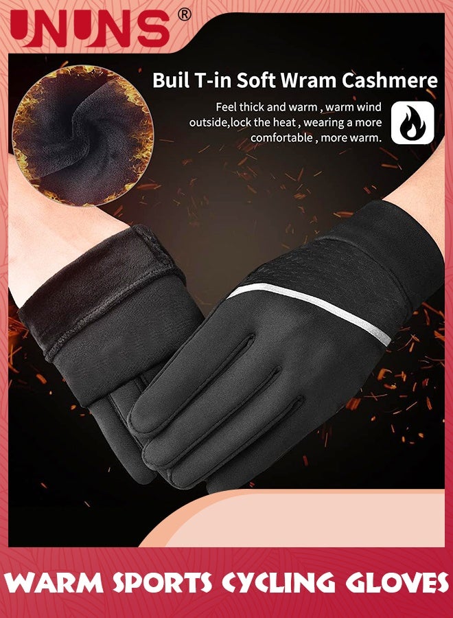 UNUNS Cycling Gloves,Lightweight Sports Gloves,Winter Warm Running Gloves For Men Women,Waterproof Touch Screen Non-Slip Driving Riding Hiking Skating Climbing - Image 4