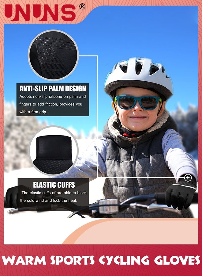 UNUNS Cycling Gloves,Lightweight Sports Gloves,Winter Warm Running Gloves For Men Women,Waterproof Touch Screen Non-Slip Driving Riding Hiking Skating Climbing - Image 2