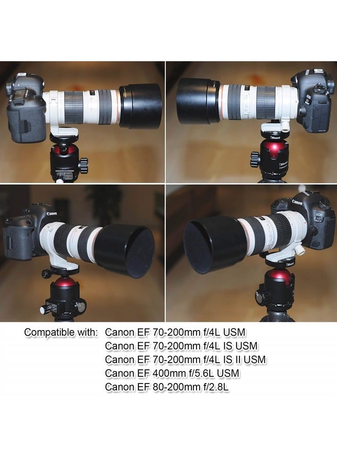Improved Metal Lens Collar Tripod Mount Ring, for Canon EF 70-200mm f/4L (is/is II) USM, Canon EF 400mm f/5.6 L USM, Canon EF 80-200mm f/2.8L Lens, Built-in ARCA-Swiss Fit Quick Release Plate