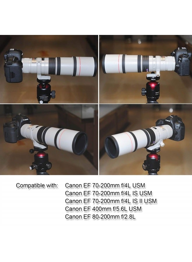 Improved Metal Lens Collar Tripod Mount Ring, for Canon EF 70-200mm f/4L (is/is II) USM, Canon EF 400mm f/5.6 L USM, Canon EF 80-200mm f/2.8L Lens, Built-in ARCA-Swiss Fit Quick Release Plate
