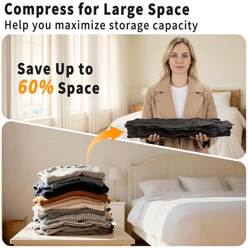 EULANT Reusable Vacuum Bags for Travel With Pump,Professional Waterproof IPX8 Vacuum Compression Bag for Suitcases Backpack,Space Saver Bags Packing Organizers for Clothing Packing(2 Pack,Black) - Image 4