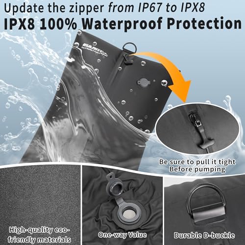 EULANT Reusable Vacuum Bags for Travel With Pump,Professional Waterproof IPX8 Vacuum Compression Bag for Suitcases Backpack,Space Saver Bags Packing Organizers for Clothing Packing(2 Pack,Black) - Image 3
