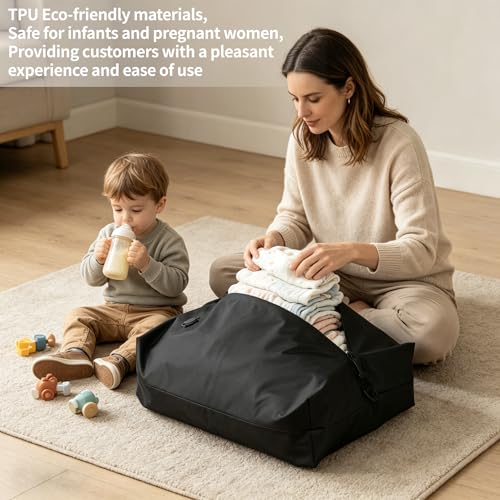 EULANT Reusable Vacuum Bags for Travel With Pump,Professional Waterproof IPX8 Vacuum Compression Bag for Suitcases Backpack,Space Saver Bags Packing Organizers for Clothing Packing(2 Pack,Black) - Image 5