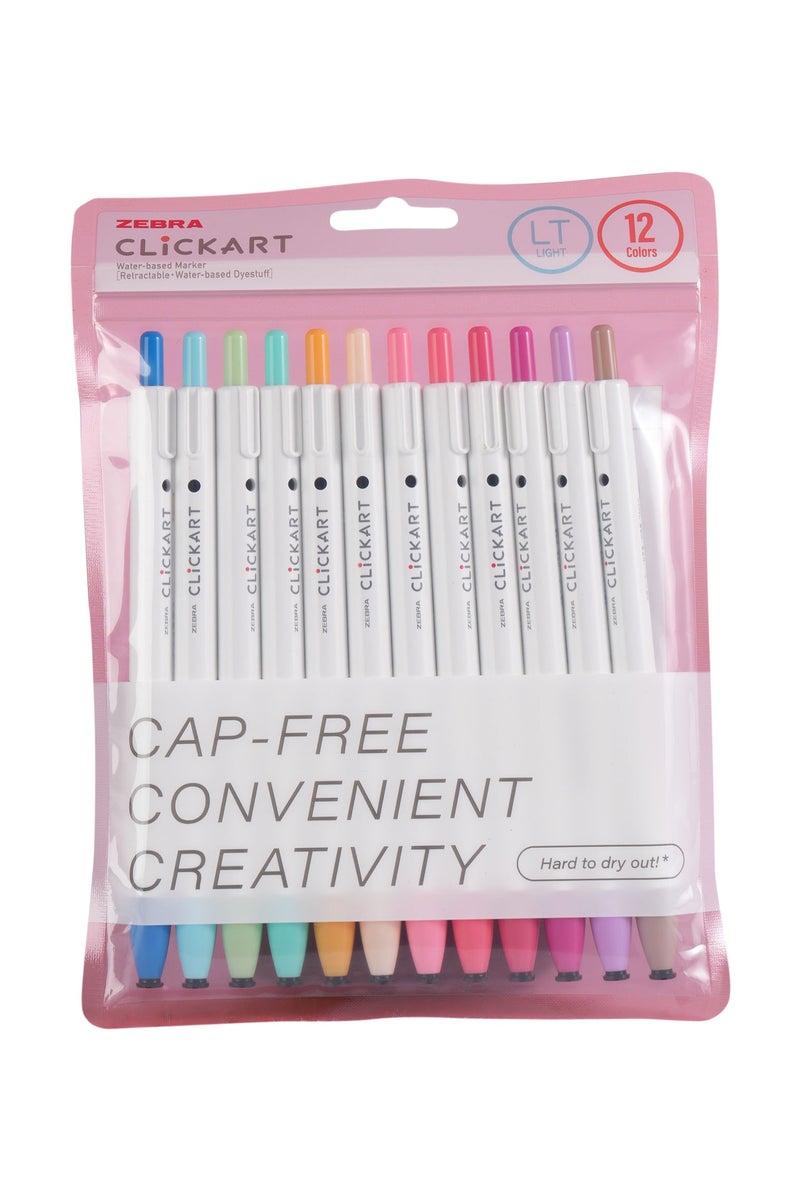 ZEBRA - B-WYSS22-12CZLT ClickArt Markers (Light 12 Colors) - Pastel Collection - Image 2